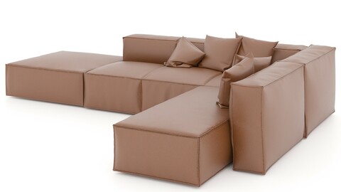 Brown leather sectional Sofa