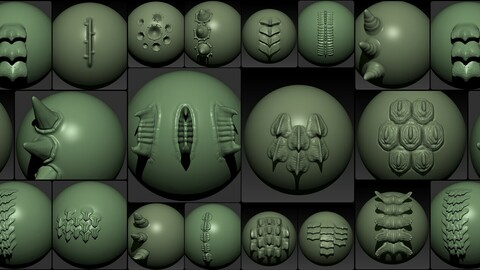 28 VDM Brushes, reptile (dragon) parts,skin.