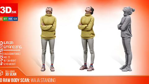 Cleaned Raw 3D Body scan of Waja Standing