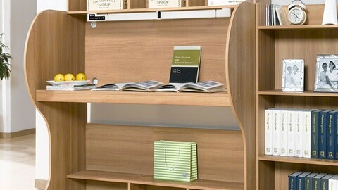 Elite reading room desk 1230 wide emotional LED stand included