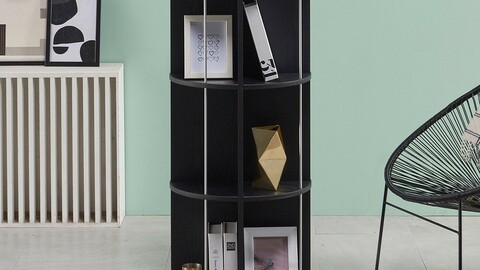VONI round three-stage revolving bookshelf