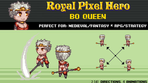 Pixel Art Chibi: Bo Queen / Royal Pixel / Isometric