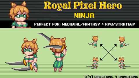 Pixel Art Chibi: Ninja / Royal Pixel / Isometric