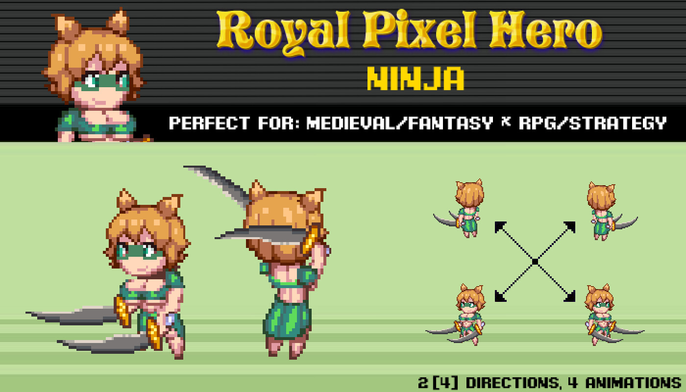 Pixel Art Chibi: Ninja / Royal Pixel / Isometric