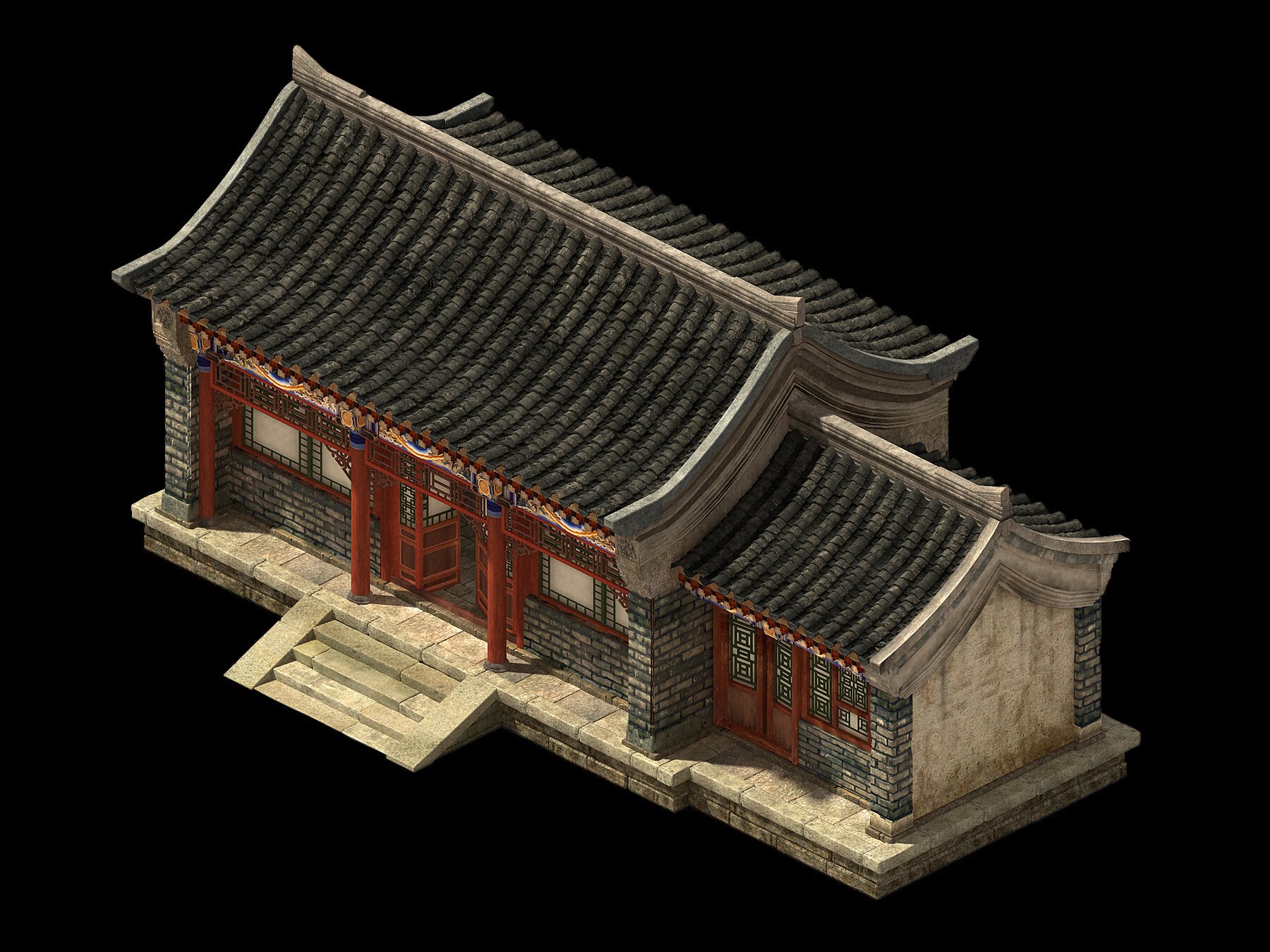 ArtStation - Peach Blossom Island - Courtyard 358 | Game Assets