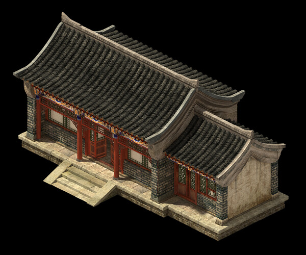 ArtStation - Peach Blossom Island - Courtyard 358 | Game Assets