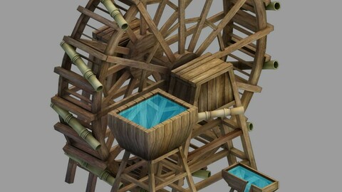 Field - Riverside Waterwheel 01