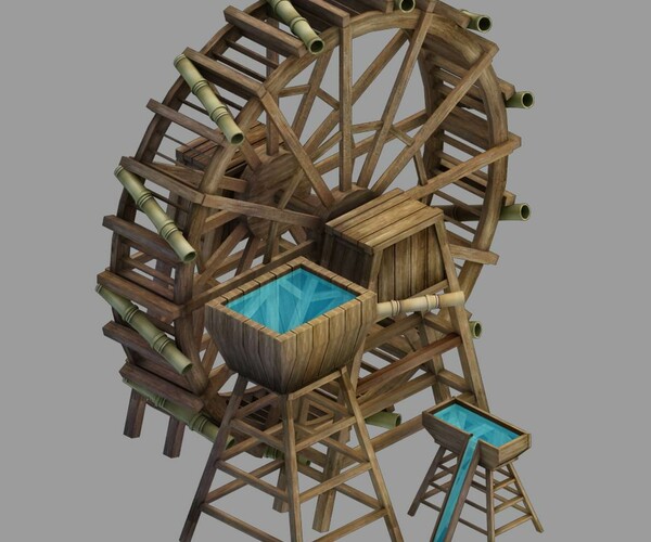 ArtStation - Field - Riverside Waterwheel 01 | Game Assets