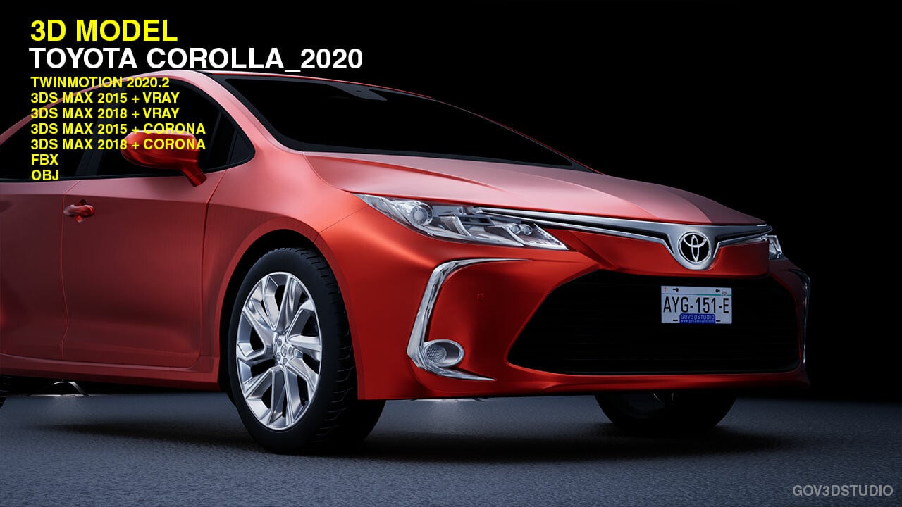 ArtStation - Toyota Corolla 2020 - 3D Model. Twinmotion, Max, Vray ...