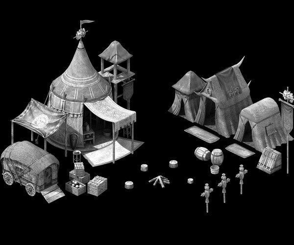 ArtStation - War - Barracks - Tents 63 | Game Assets
