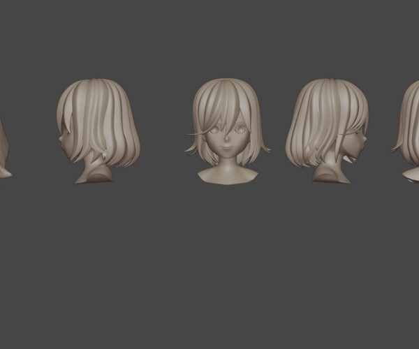 ArtStation - Hair Pack (10 models) | Game Assets