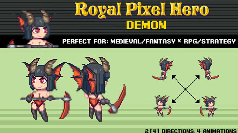 Pixel Art Chibi: Demon / Royal Pixel / Isometric