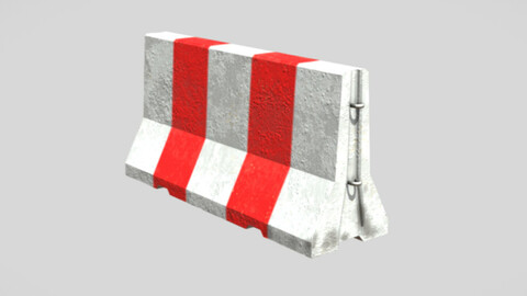 Concrete barrier PBR low poly
