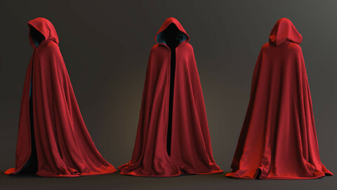 Hooded Half-Circle Cloak - Marvelous Designer/CLO3D Project