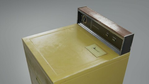 Vintage Dryer Machine Low-poly 3D model