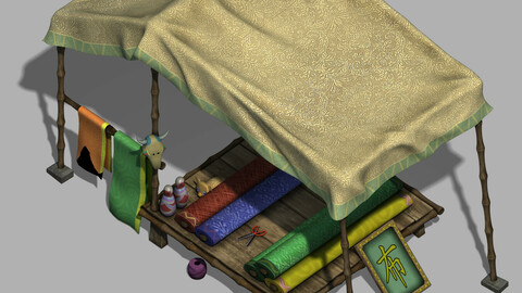 Beijing City Street - cloth stalls