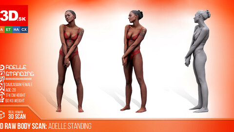 FREE Cleaned 3D Body scan of Adelle Standing