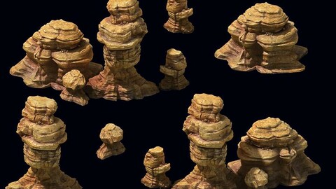 Game Model - Desert Gobi - Wind Stone 06