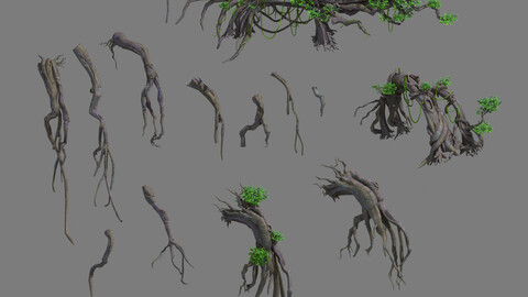 Lion camel - mountain cliff plant 03