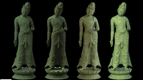 damaged  Buddha statue