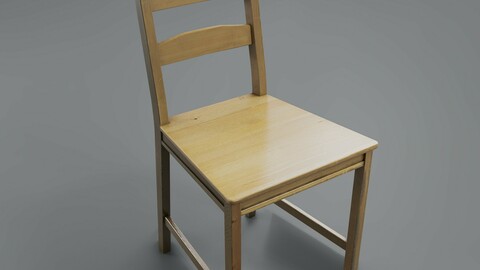 Worn Kitchen Chair Low-poly 3D model