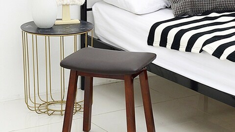 i-living solid wood square vanity chair 2 colors