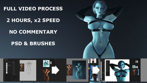 Slime girl full video process, 2 hours, x2 speed