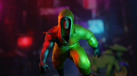 3D cyberpunk logo