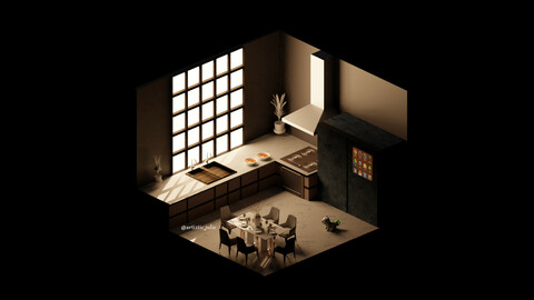 Isometric Kitchen Model Set