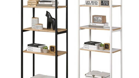 EXO steel 5-tier double-sided shelf bookshelf