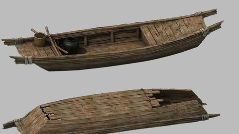 Traffic - Small wooden boat 03