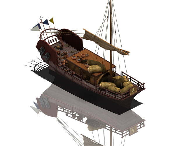 ArtStation - Ancient China - Merchant Shipping 04 | Game Assets