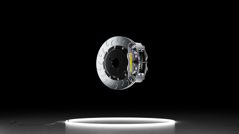 AP Racing 4 POT caliper AP Racing Ventilated Disc brake system 3D model