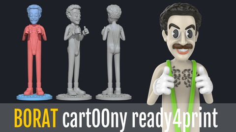 Borat at beach Baron sacha Cohen 3d model ready to print