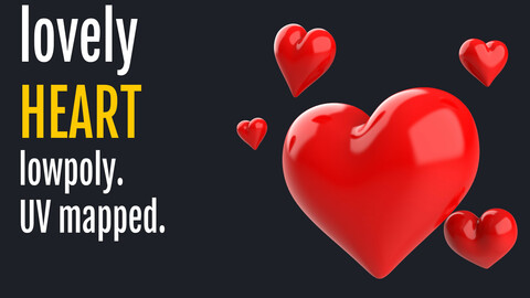 love heart lowpoly UV mapped