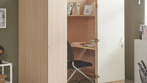 Link 1 person reading room desk