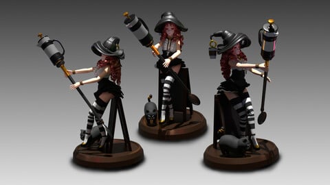 FANTASY WORLD CAFE WITCH GIRL ANIME FIGURE