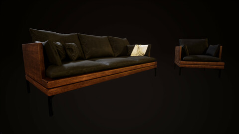 Sofa and Armchair for horror game