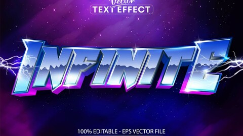 Infinite text, neon style editable text effect