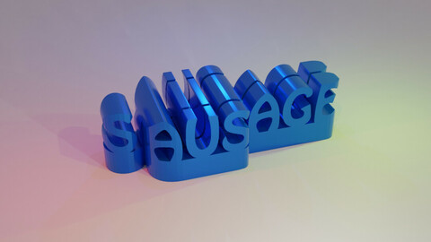 3D WORD SHAPE - MAN SAUSAGE
