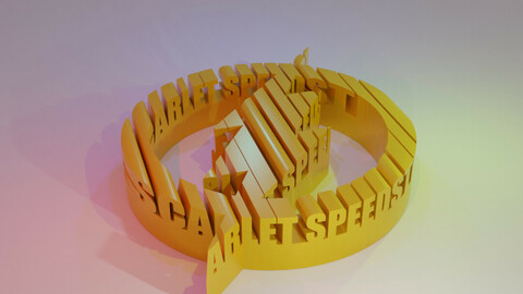 3D WORD SHAPE - SCARLET SPEEDSTER
