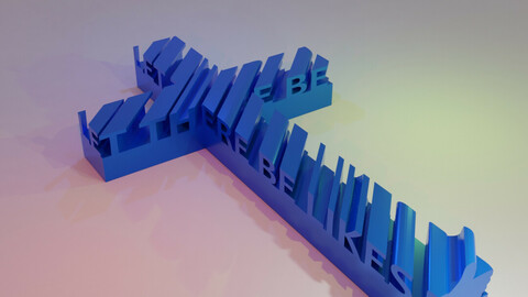 3D WORD SHAPE - FUNNY CROSS (LET THERE BE LIKES)