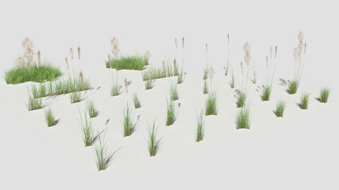 Low Poly Bent Grass Pack