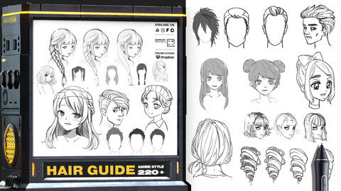 HAIR GUIDE BRUSHES 220+ Quick sketch and Study