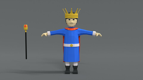 Low Poly Cartoon King