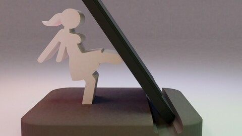 GIRL KICKING PHONE STAND
