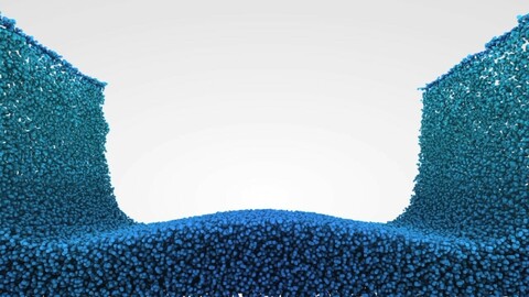 Particle Flow. Particle-based 3D fluid simulation.  Fluid Collision.