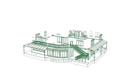 Home construction. Build structure. Time-lapse 3d animation showing a process of building the house.