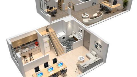 duplex Office apartment floorplan v2