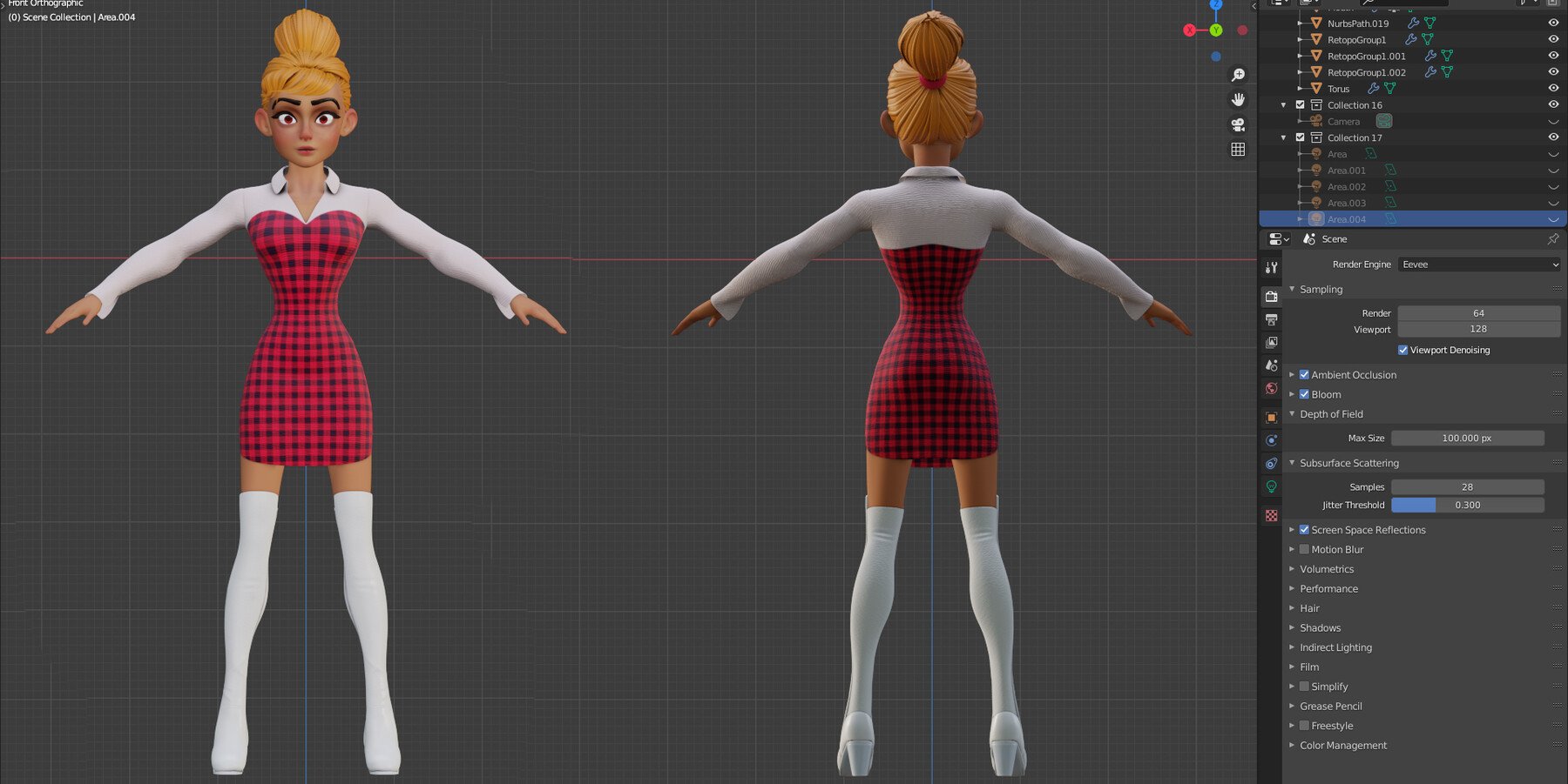 ArtStation - Stylized Character Girl - Rinna Style 2 - Blender 3d Model ...